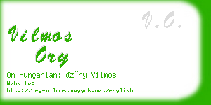 vilmos ory business card